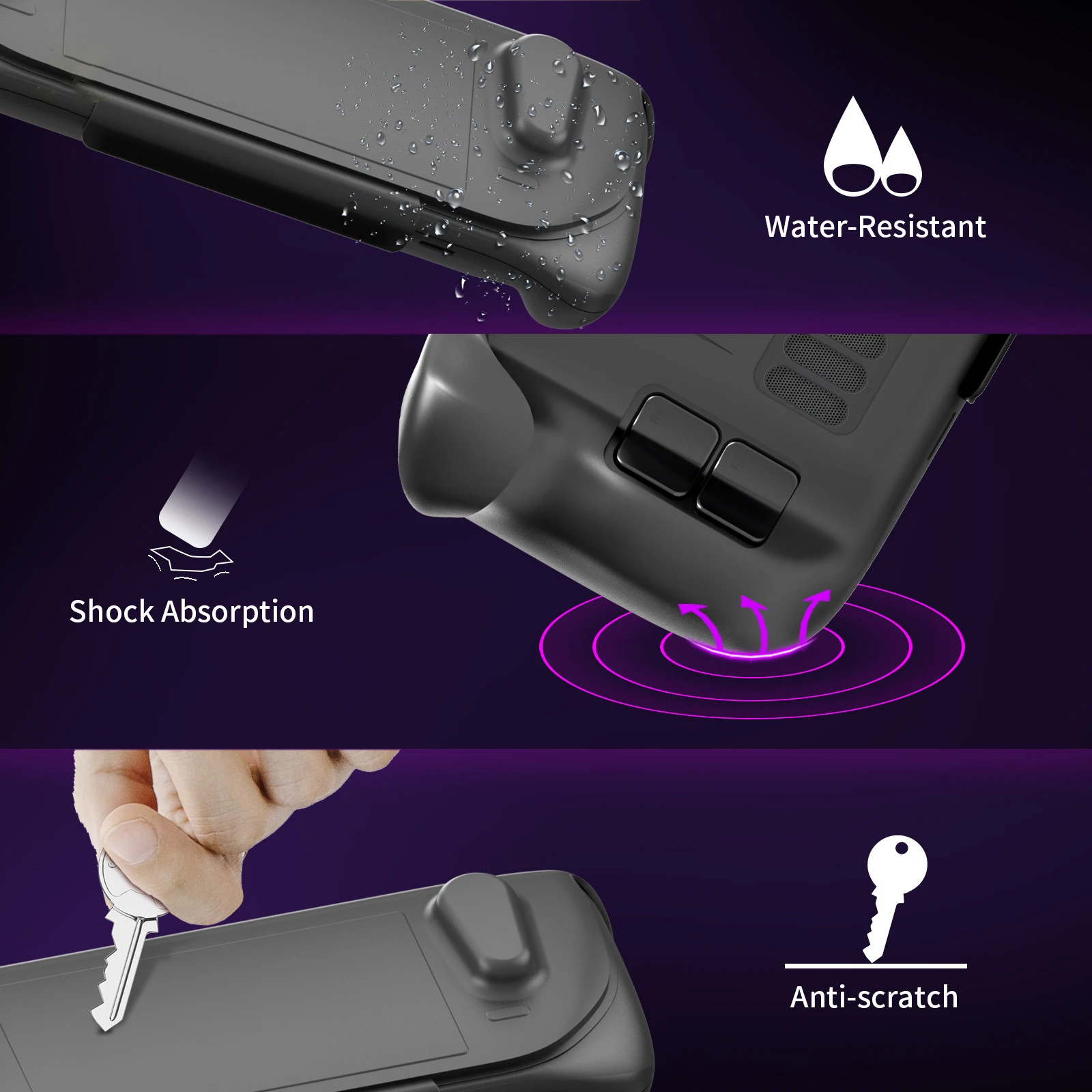 Ultra-Thin Protective Steam Deck Cover with Host Bracket - Fall & Dust-Proof