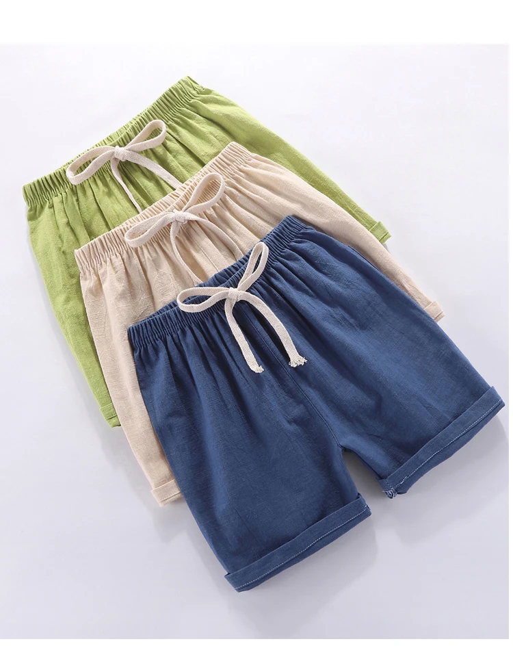 Kids Shorts Boys Girls Baby Summer Beach Loose Casual Pants Cotton & Linen Comfortable