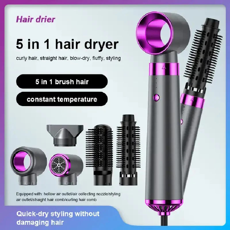 Hair Dryer Brush Hair Styler 5 in 1 Hot Air Brush Set Automatic Hair  Curling Cepillo Secador De Pelo Profesional 5 En 1 - AliExpress