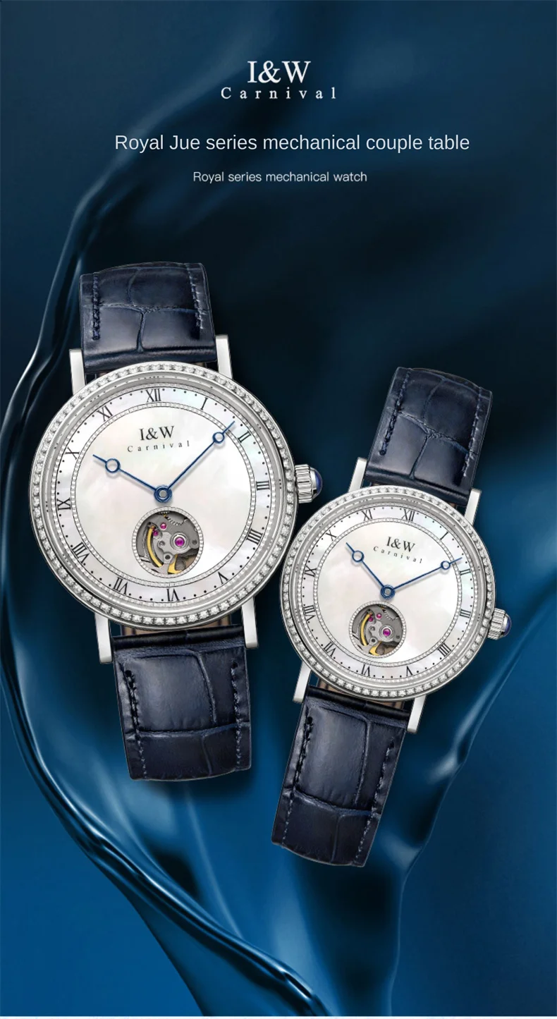 Orologio meccanico ultra sottile Carnival Brand IW Series da uomo con cinturino in pelle, movimento MIYOTA, tourbillon, orologio da uomo di lusso_voghion.com