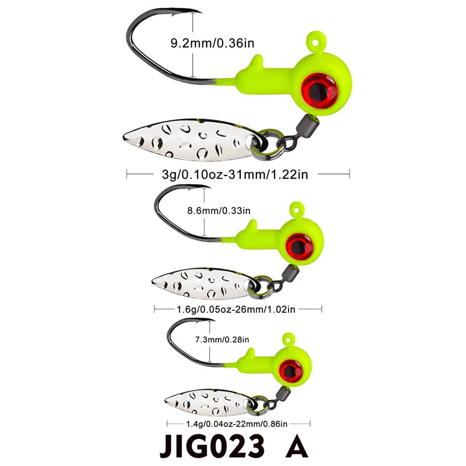 Loogdeel 5Pcs/Lot 1.4g 1.6g 3g Soft Bait Hook Spoon Spinner with Metal Sequin Sliced Fishing Tackle Suitable For Perch Bluegill