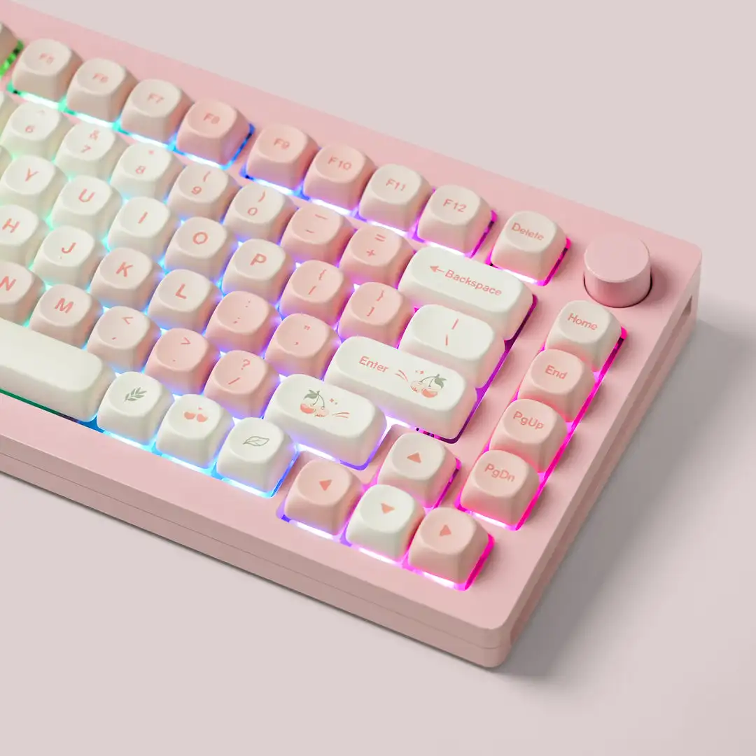 Pbt Keycaps para Teclado Mecânico de Jogos Dye Sub Customs Key Caps Rosa Cherry mx Switch Rosa 61 84 104 143 Chaves - Imagem 3