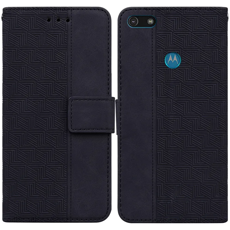 E6 Leather Case For Motorola Moto E6 Play Magnetic Flip Wallet