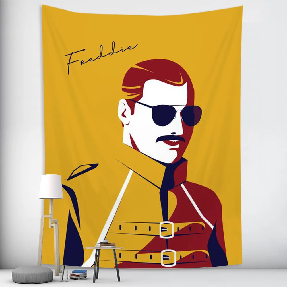 Freddie mercury rock música tapeçaria suspensão da parede dos desenhos  animados rainha lendário cantor decoração para casa tapete sala de estar  decoração do dormitório - AliExpress, image size:1000x1000