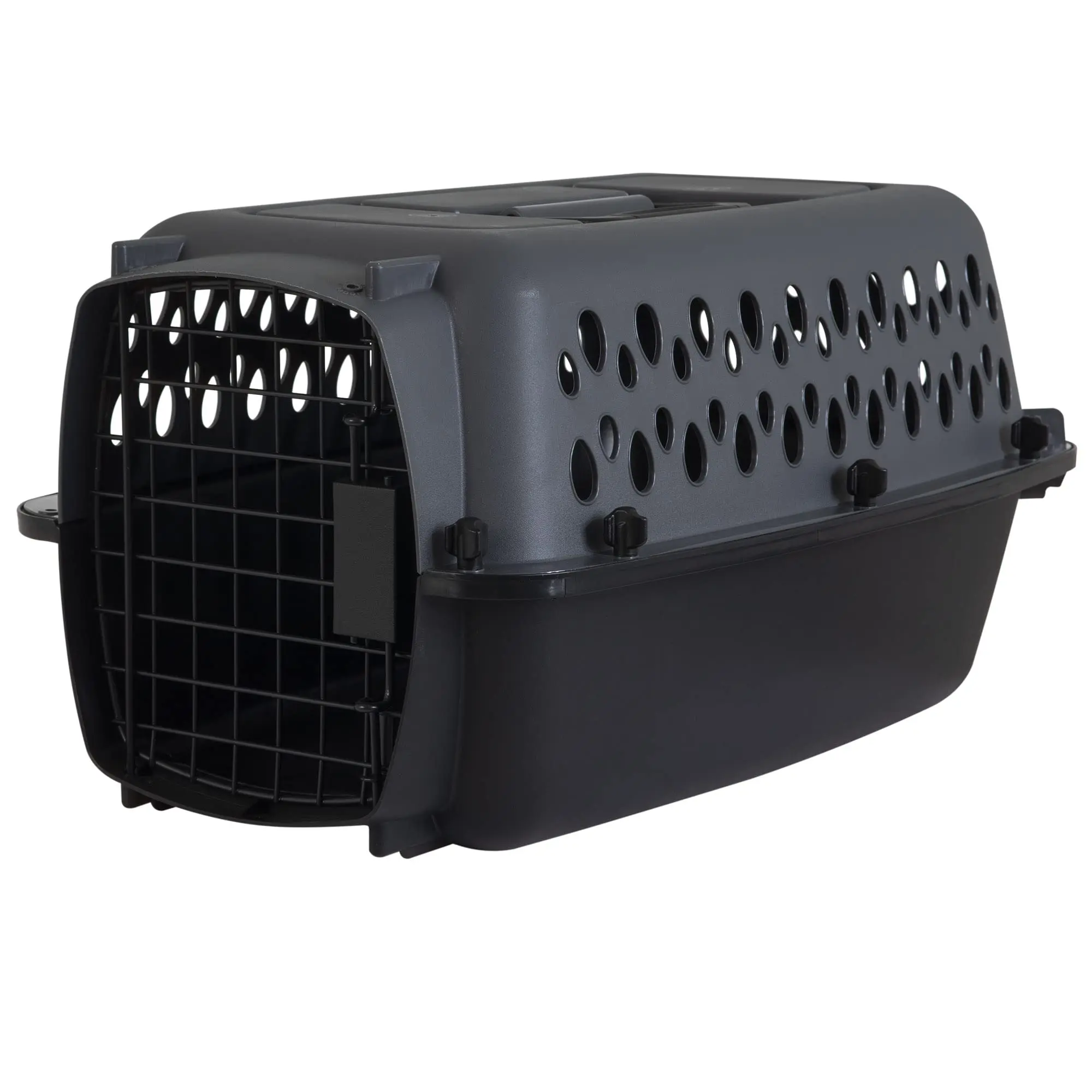 

Pet Dog Kennel 19", Dark Gray & Black, for Pets up to 10lbs, Made in USA, 19.0"L x 12.5"W x 10.0"H, Gray