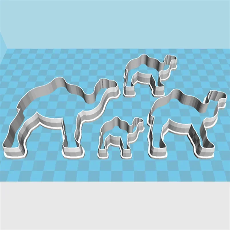 Four Specifications Cartoon Desert Animal Single-humped Camel Plastic Molds Cake Fondant Tools Cookie Sushi and Fruits Cutters