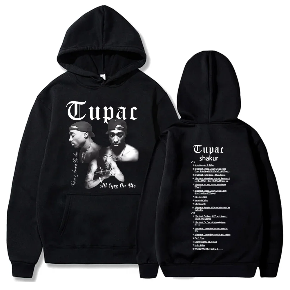 

Rapper Tupac 2pac Hoodies Men Women Sweatshirts Hip Hop Streetwear Shakur Printed Pullover Casual Fleece Oversized Long Sleeve