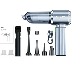 Powerful Mini Cordless Vacuum Cleaner - Portable Handheld Blower for Home and Car Cleaning (Max Silver 2hapa)