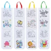 5-20pcs DIY Non-woven Fabric Graffiti Bag with 6-color Mini Pen Reusable Birthday Party Gift Bag Painting Drawing Goodie Bags 4