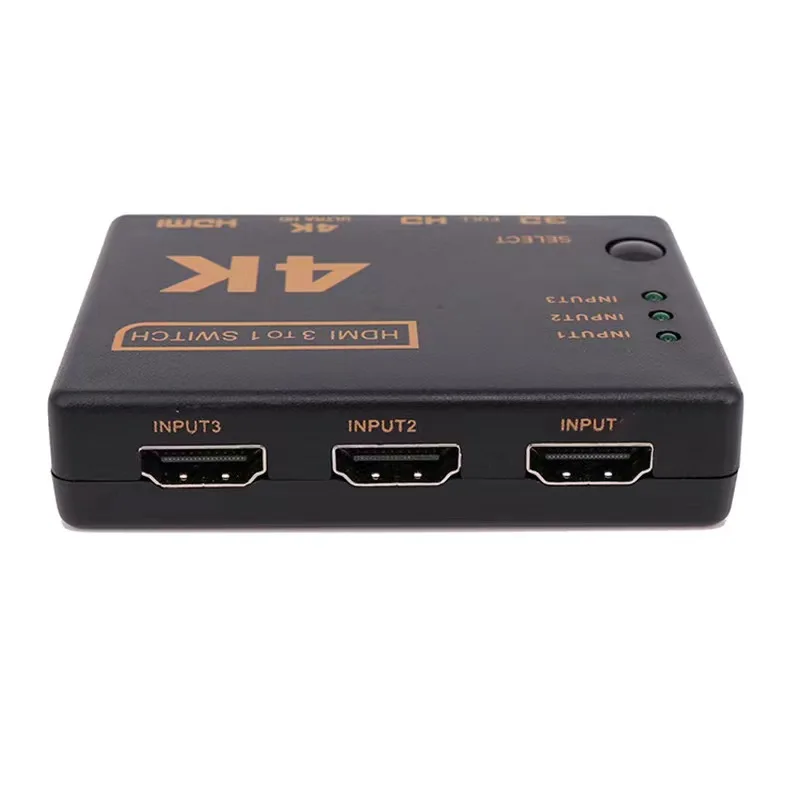 HDMI 호환 스위치 선택기 분배기, HDTV DVD TV 박스용 리모컨 포함, 3x1, 4K HD 1080P, 3 포트
