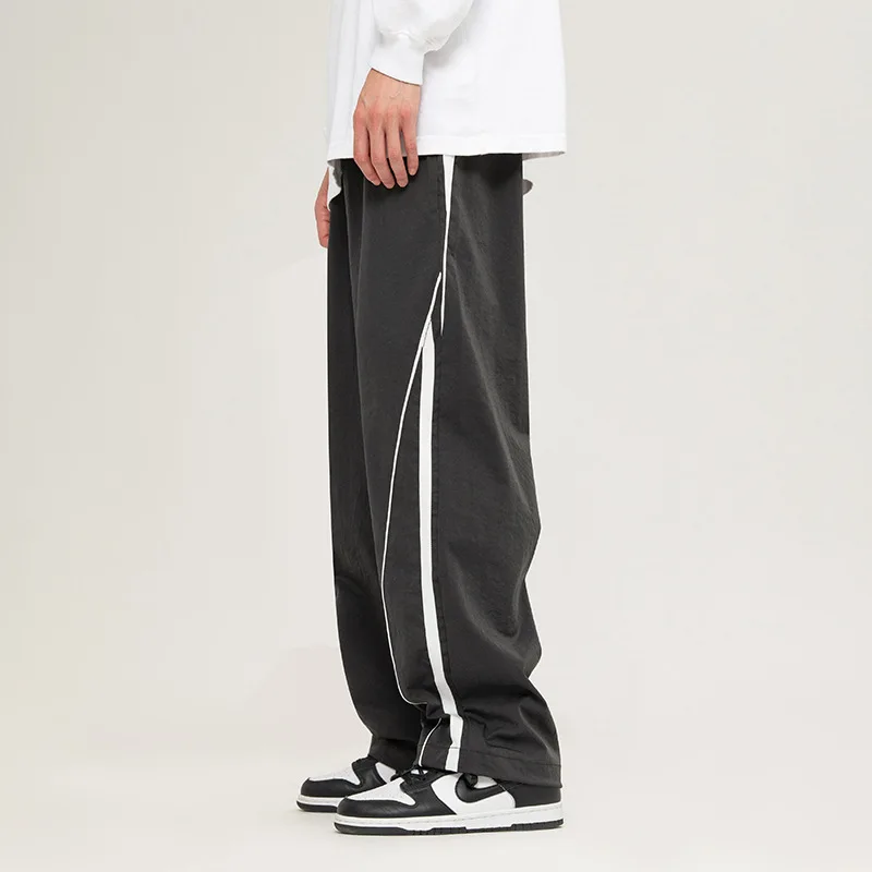 Casual pants with loose drawstring straight leg pants cargo pants men joggers men clothing