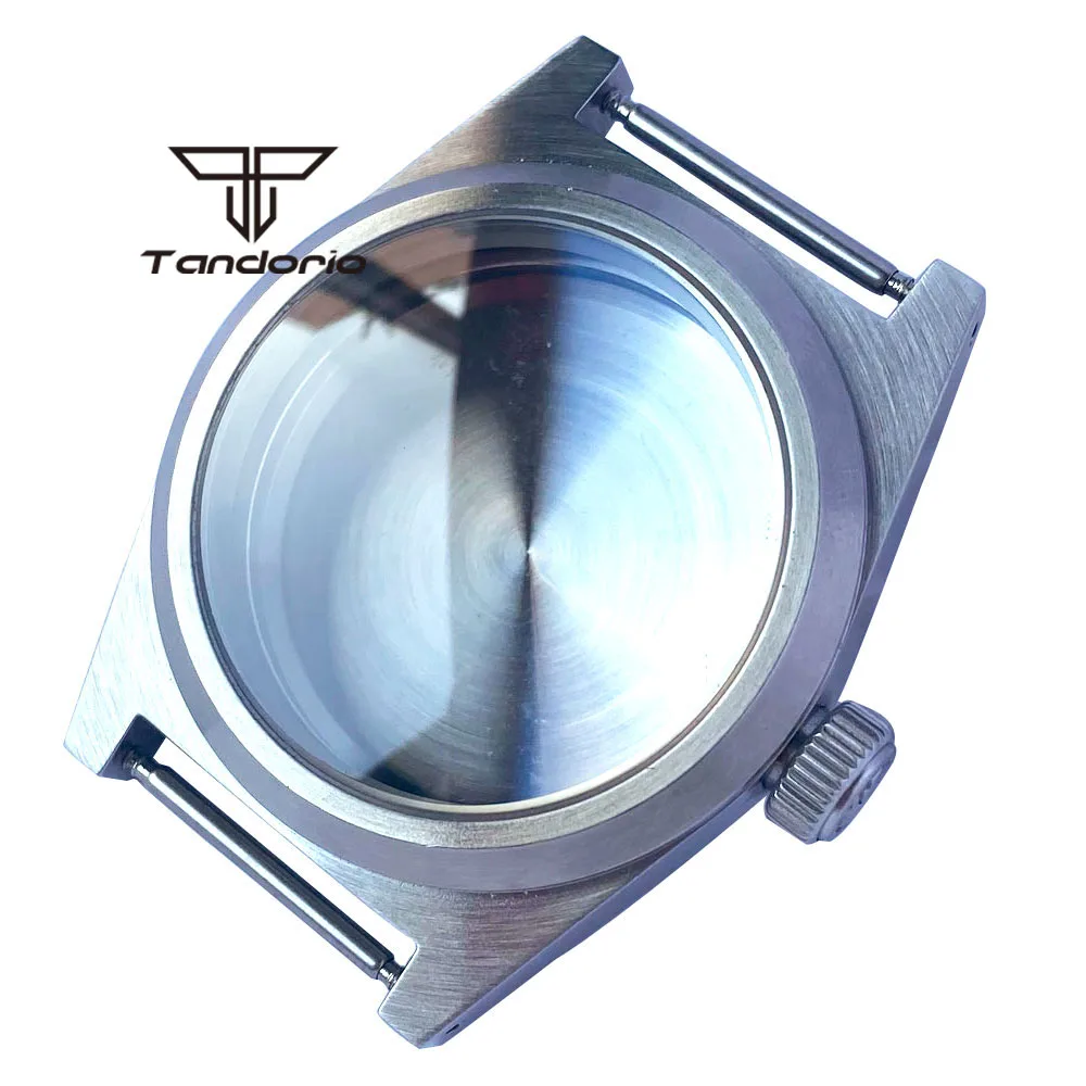 38mm Stainless Steel Brushed 200M Diver Watch Case Fit NH35 NH36 NH34 ETA2824 PT5000 AR Sapphire Crystal Solid Back Screw Crown