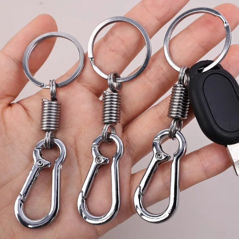 1/20Pcs Spring Keychain Zinc Alloy Carabiner Buckle Key