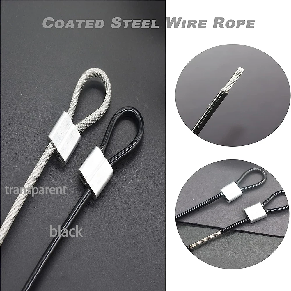 【RSSC】 STEEL ROPE 2WAY KEY CHAIN - BLACK★ジェニー着用 Customizable Black Wire Ropes with Hooks – Secure & Reliable
