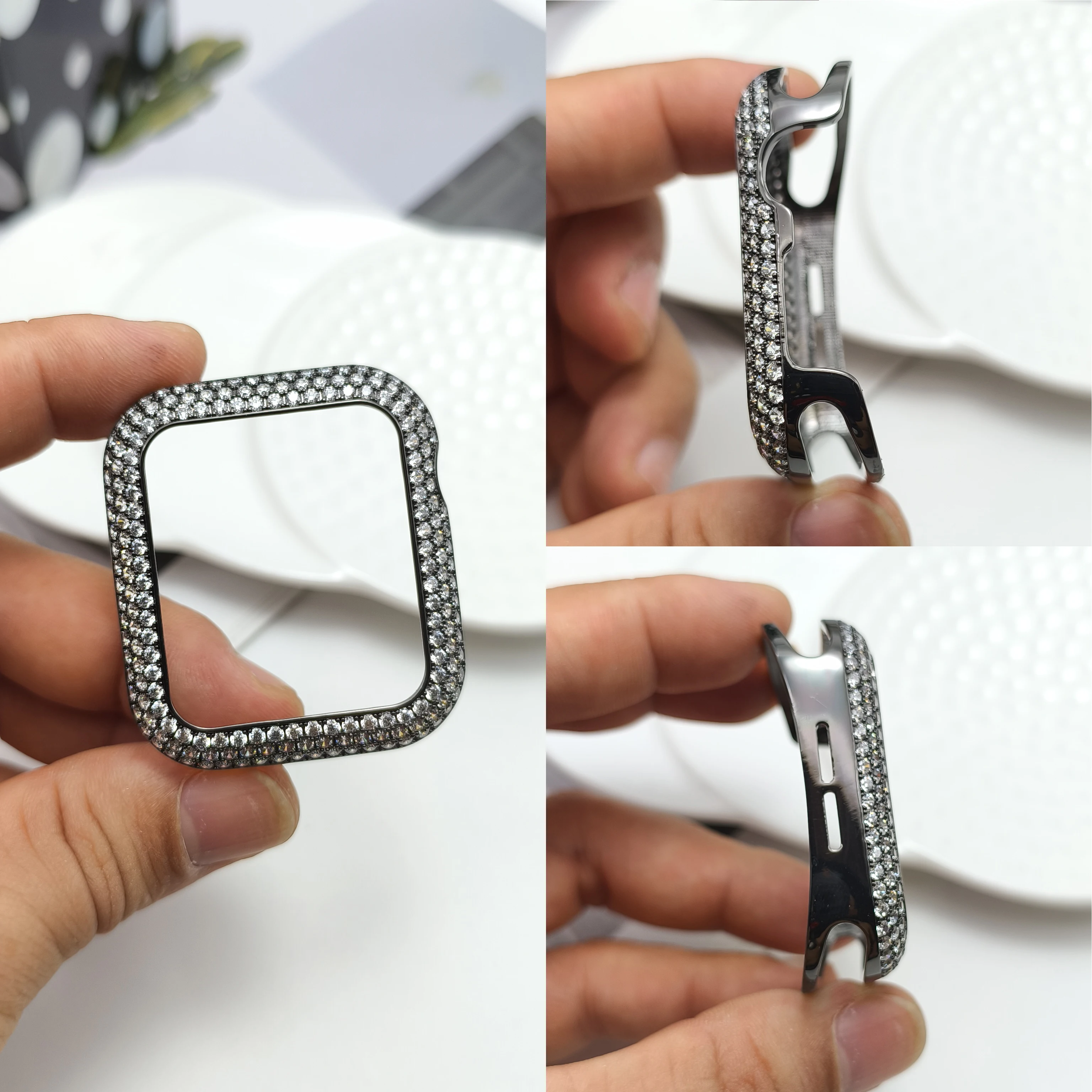 Luxuriöses Hohlgehäuse aus Volldiamant-Aluminiumlegierung für Apple Watch S11 46/45/44/42/-38 mm, High-End-Schutzhülle für iWatch S10 S9 – Detail 7
