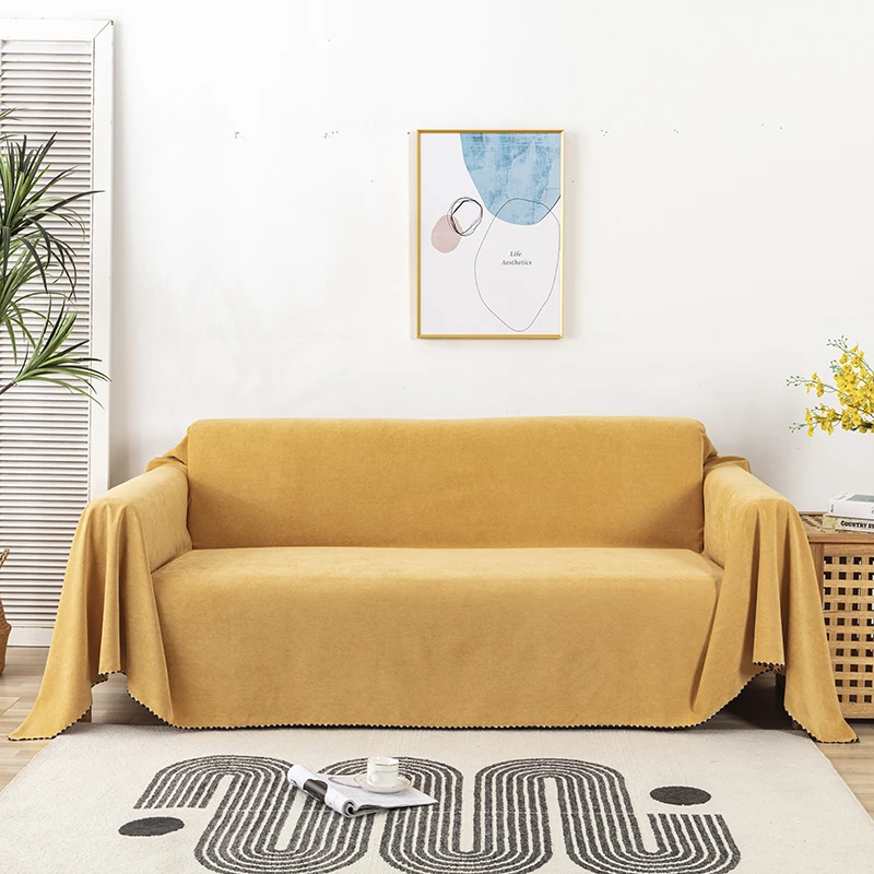 Description Picture 4 of itemWaterproof Sofa Blanket Multipurpose Solid Color Furniture Cover Durable Fabric Dust-proof Anti-scratch Home Living Room Decor
