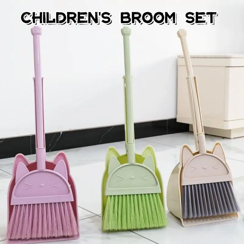 

New Play House Chores Toys Mini Broom And Dustpan Set Children's Mop Kindergarten Baby Sweeping The Floor For Education School