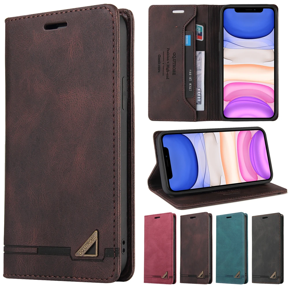 Luxury RFID Blocking Protect Leather Flip Case For iPhone 13 12 11 Pro XS Max XR X 8 7 6 Plus SE2022 Wallet Phone Cover Case 13 case