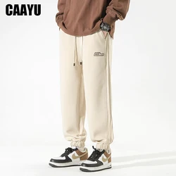 CAAYU Casual Men's Cotton Pants Fashion Solid Pocket Drawstring Baggy Trousers Comfort Loose Wide Leg Pant Streetwear Sweatpants