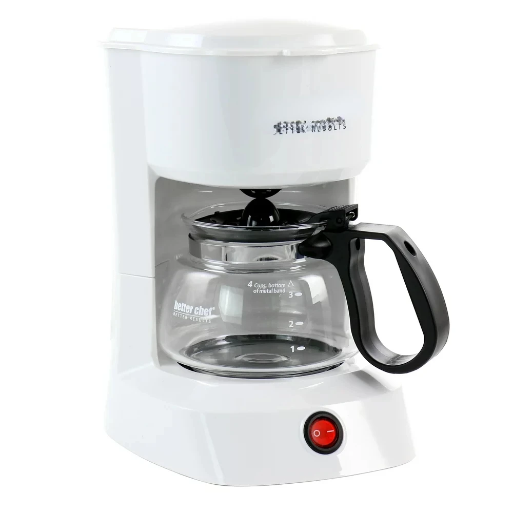 

Cup Compact Coffee Maker in White with Removable Filter Basket