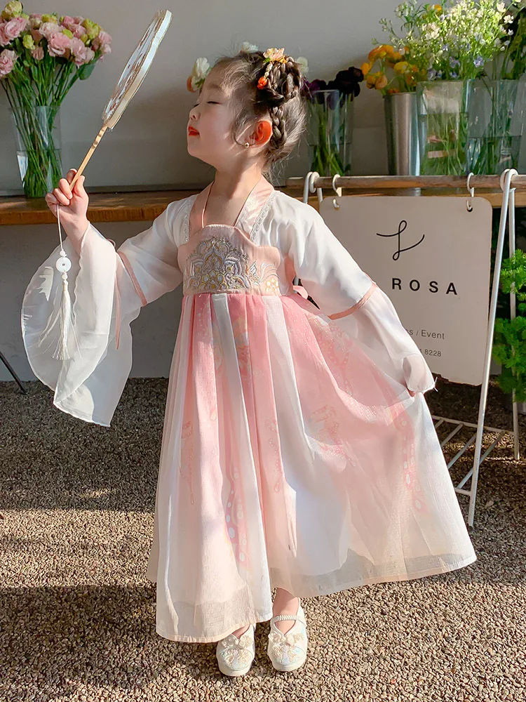

Girls' Clothes Princess 2024 New Fashion Baby 'S Han Chinese Costume Dress Spring Children'S Clothin