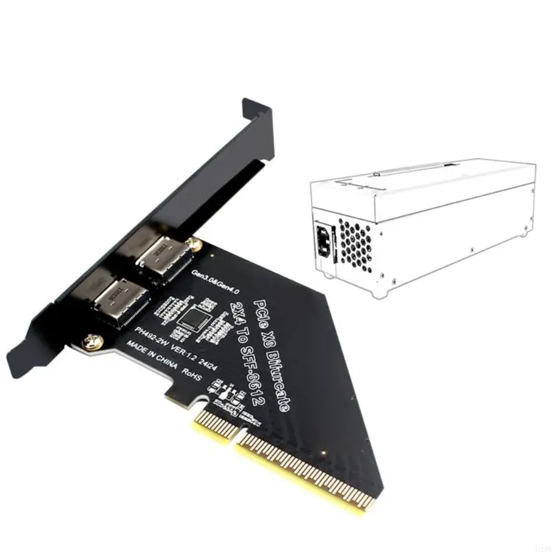 U2JE Advanced PCIExpress x8 to 2 Port Oculink SFF 8611 8611 Expansion Adapter Card Enhances Data Transfer