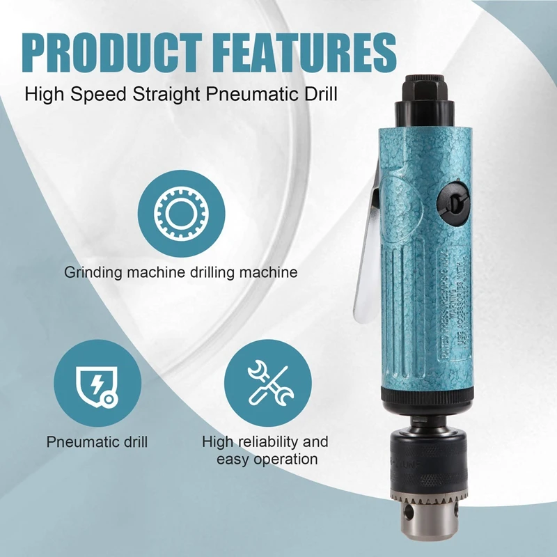 ABHU Tr-5200 22000Rpm High Speed Straight Pneumatic Drill Machine With 1.5-10Mm Chuck For Drilling Grinding 4