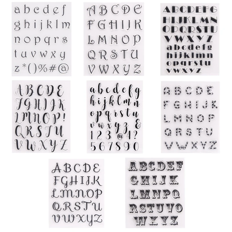 Silicone Stamp Alphabet Letter Number 1/8pcs for Paper Card Craft
