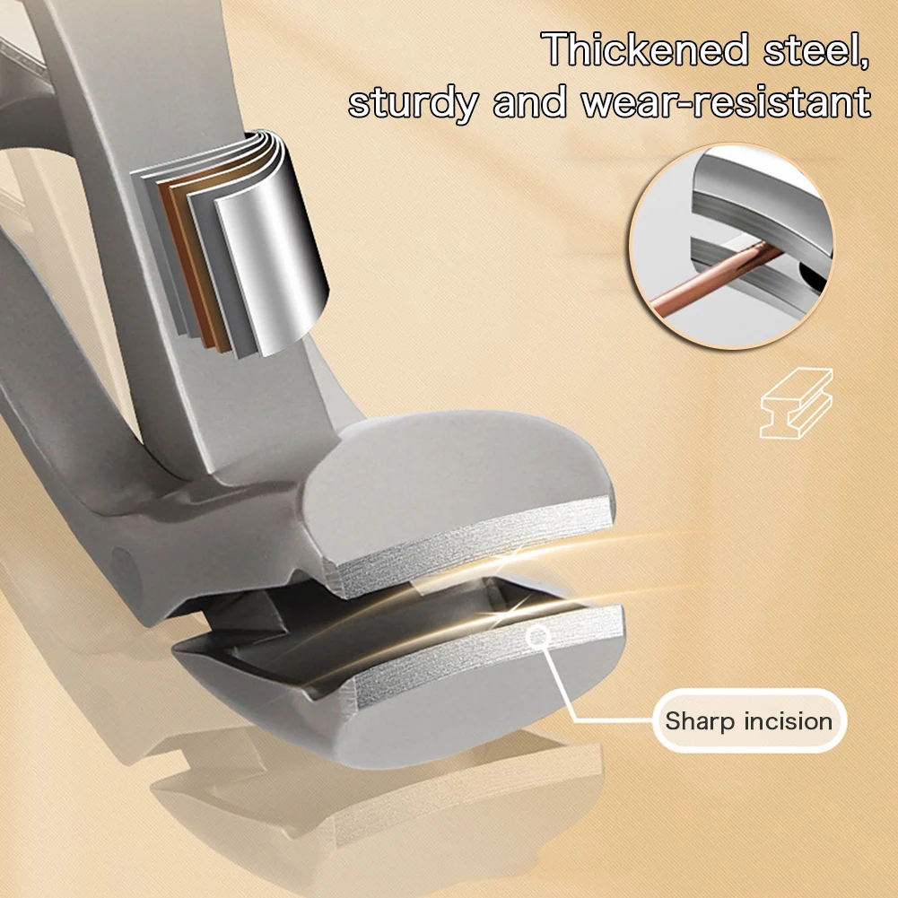 Sainless Steel Nail Clippers Professional Nail Cutter Wide Jaw Opening Thick Nails Trimming Tool Splash-Proof Manicure Cutter