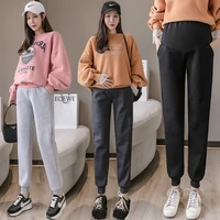 2025 Autumn New Slim Hem Plus Size Maternity Belly Pants Long Loose Pregnancy Sweatpants Pregnant Woman Casual Sports Trousers 2