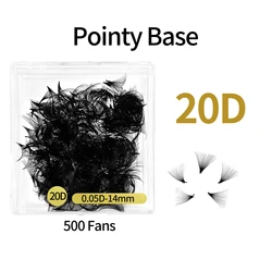 ABONNIE Loose Pointy Base Short Stem Premade Volume Fans Faux Mink Eyelash Extensions - 15mm (20D)