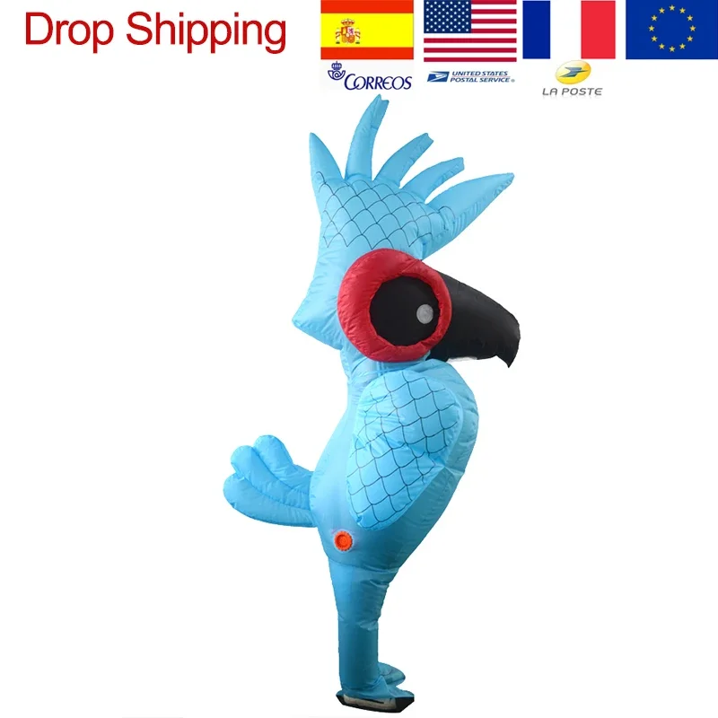 

Надувной Костюм голубого попугая Rio мультяшное Аниме Косплей Костюм попугая одежда для взрослых Хэллоуин
