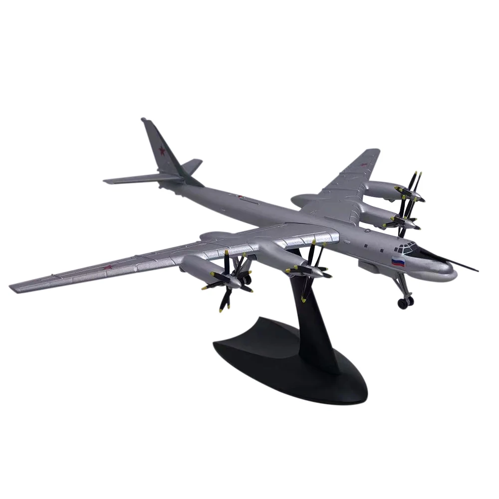 

1:200 Scale Russian Figure 95 Bomber Tu95 Simulation Aircraft Model Alloy Diecast Glue-free Color Separation Collection Toy Gift