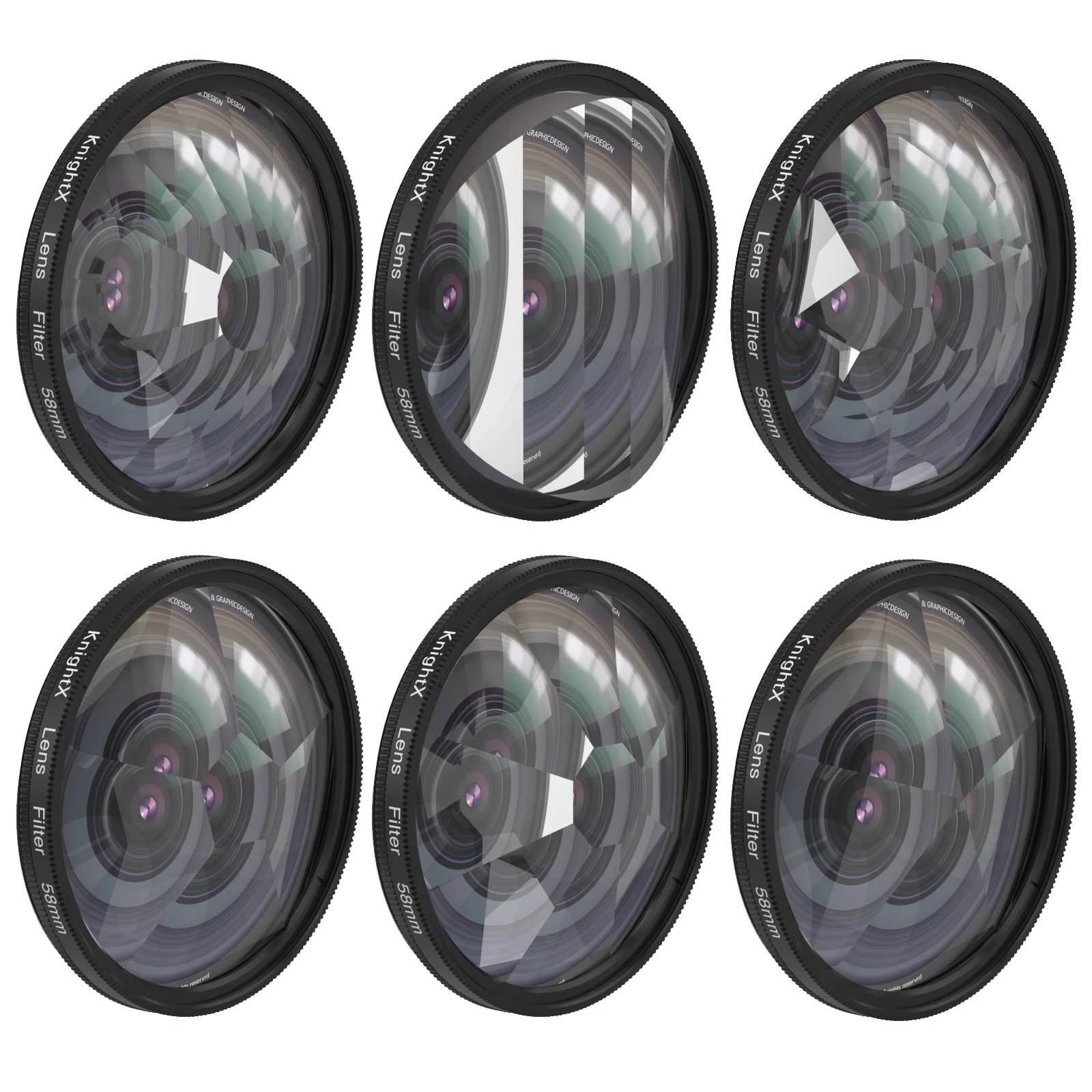 

KnightX Kaleidoscope Glass Prism Nd UV Lens Filters SLR Camera Filter Photography Vedio Camera Accessories for Canon Nikon Sony