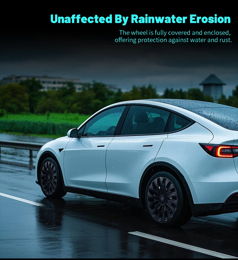 4 Stück 18 Zoll Radkappen für Tesla Model 3 Highland 2024-2026 15. Stil Radkappen-Ersatz Radabdeckungen Vollfelgen-Zubehör – Detail 7