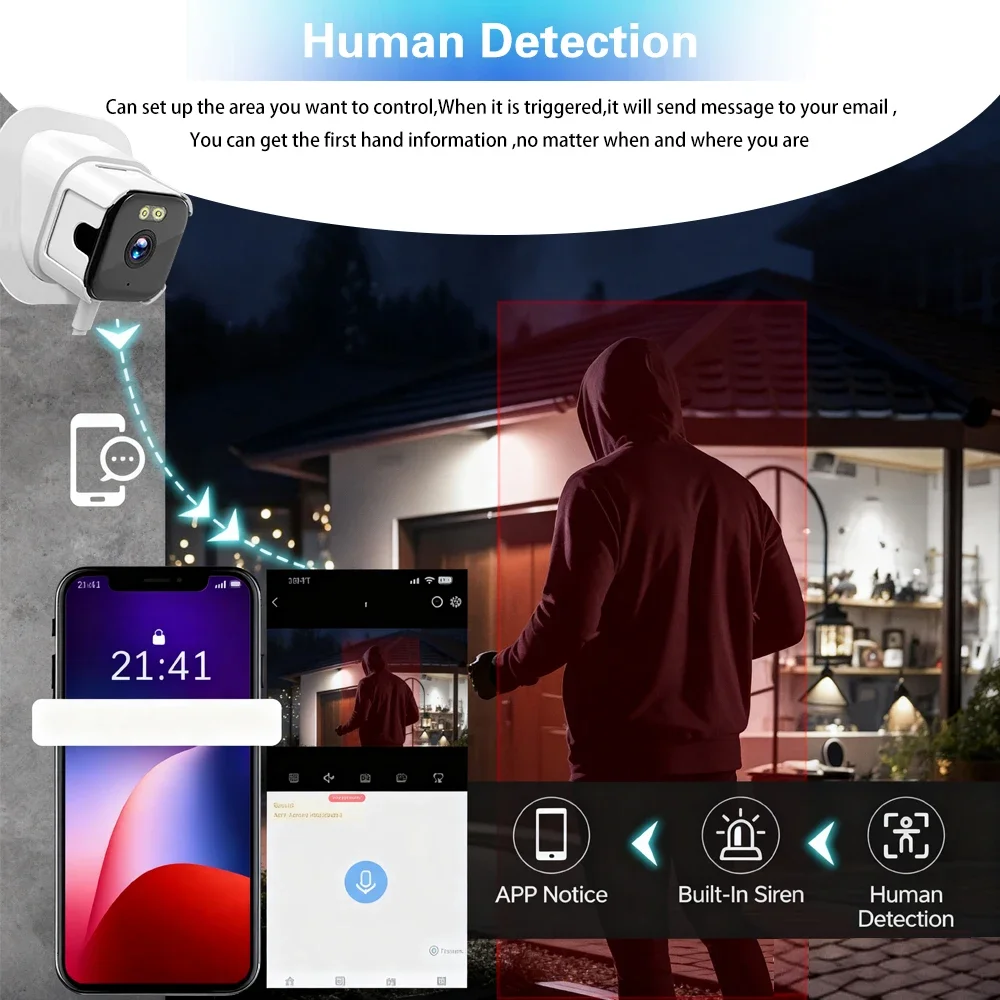 Mini Window IP Camera O-Kam Pro 5MP 5G 2.4G Wireless Easy Installation Secure Network Black Light Night Vision Human Detection 5