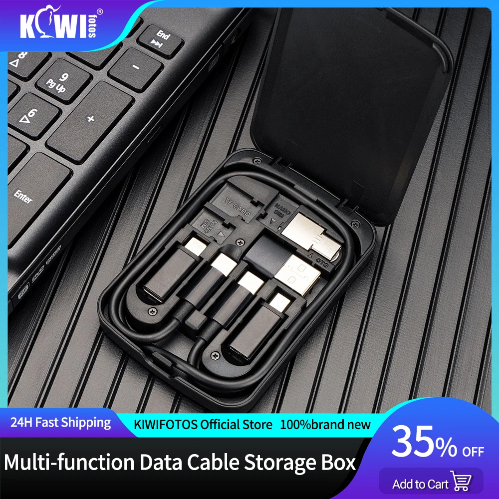 5 In 1 Multifunction Data Cable Storage Box Type C Data Cable Mobile