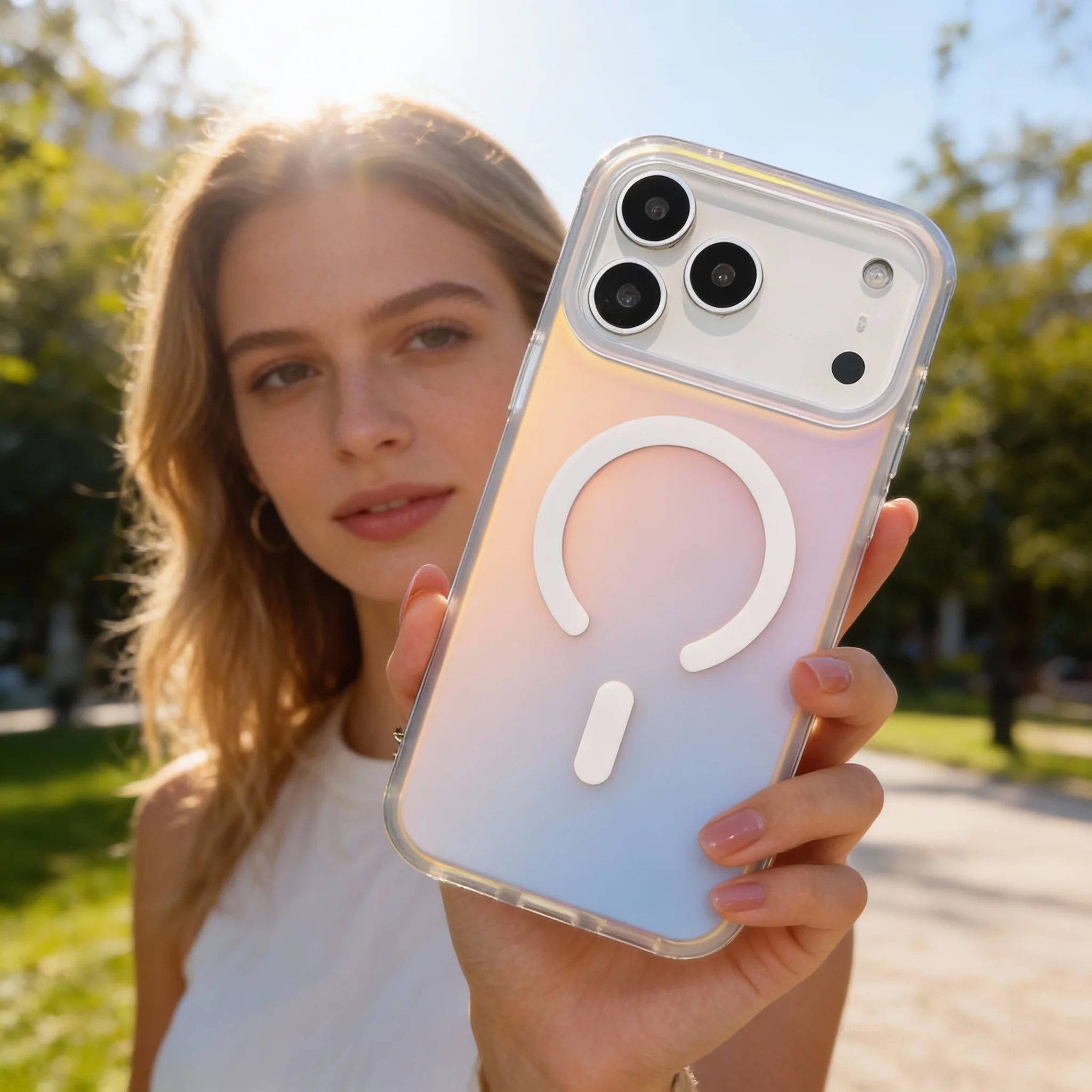 Laser Gradient Magnetic Frosted Mobile Phone Case