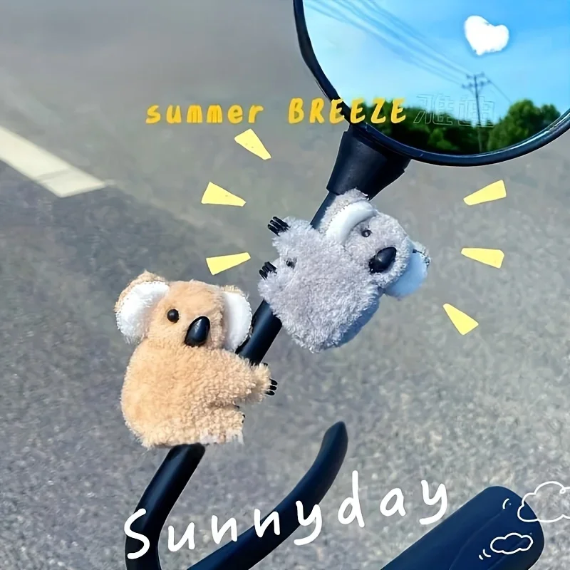 Plush Cute Koala Car Interior Decoration Auto Rearview Mirror Control Screen Decoration Sun Visor Card Clip Gift Car Accessories
