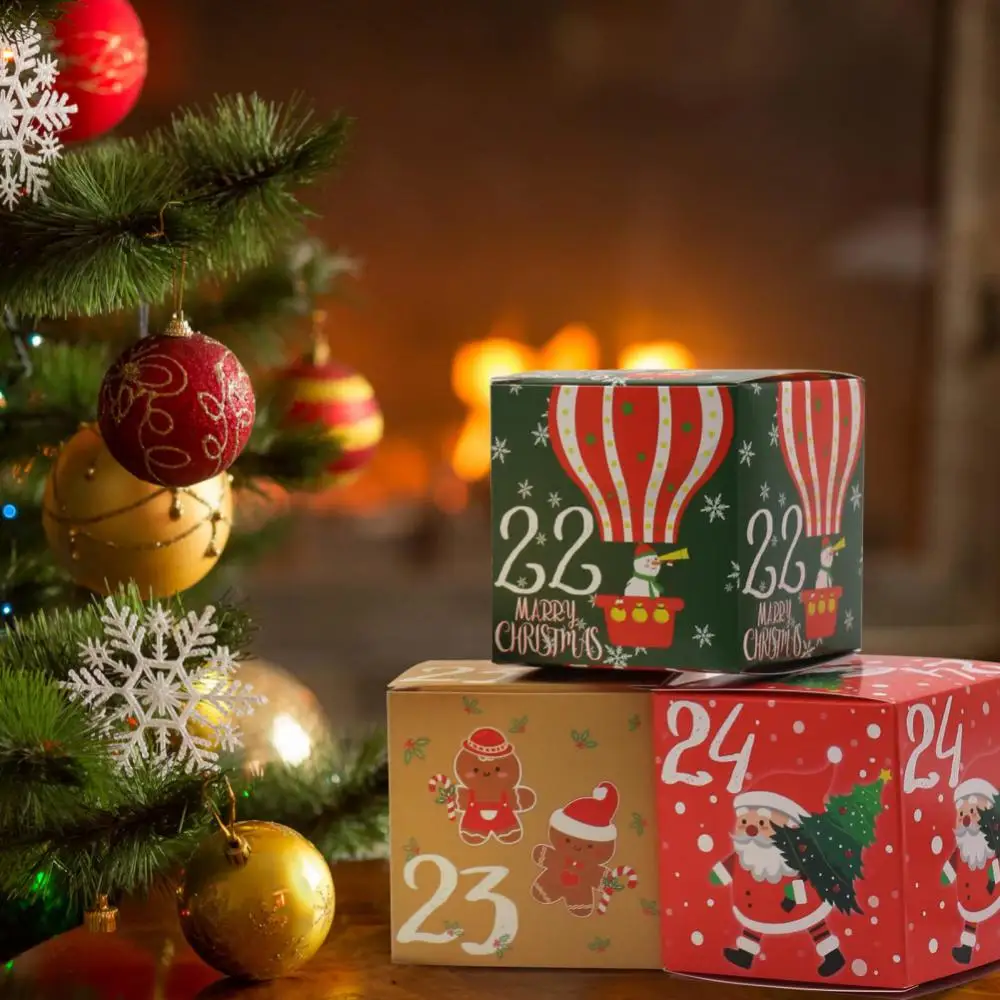 24PCS Christmas Advent Calendar Box Candy Snacks Cookie Packaging Carton  Holiday Party Decorations Christmas Decorations - AliExpress