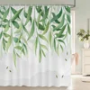 3d Bathroom Curtains Tropical Green Plants Palm leaf Shower Curtain Waterproof Fabric Bath Screen With Hooks Home Decor Curtain 2