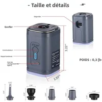 Mini pompe à Air Portable, pompe à matelas Sup sans fil à batterie Rechargeable, gonfleur de compresseur électrique sans fil Acuum Pvc bateau Pum 6