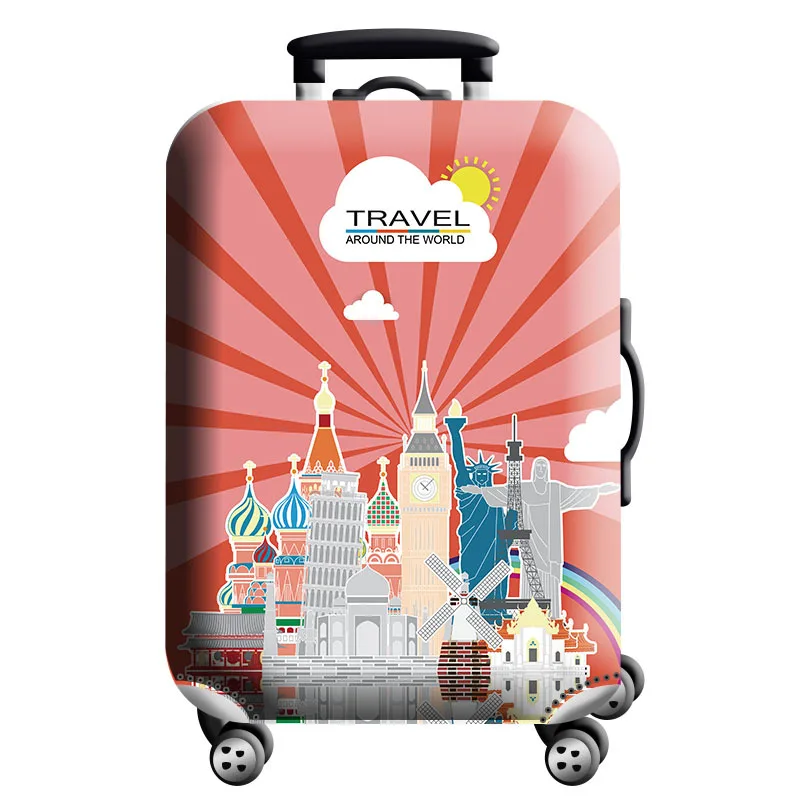 thumbnail image 1 of Funda protectora de equipaje con diseño de mapa del mundo, elástica y gruesa, con cremallera, para maletas de 18 a 32 pulgadas, fundas para carrito, accesorios de viaje, 1 of 5