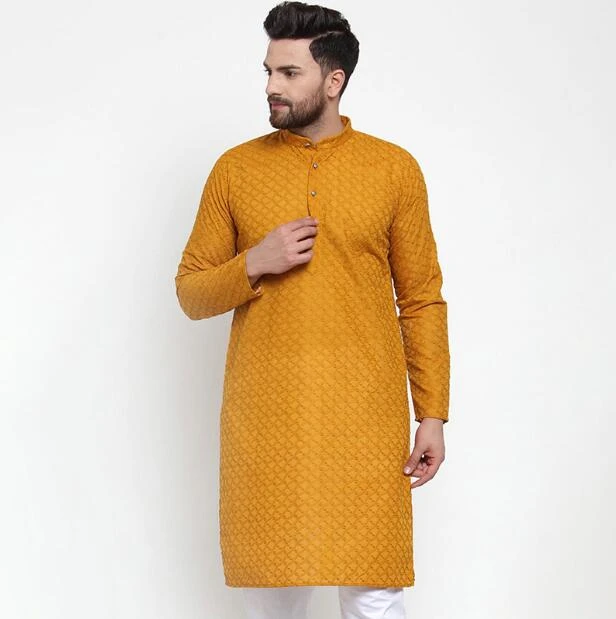 falso espectro Rosa Camisa tradicional india Kurta para hombre, blusa larga fina bordada con  rejilla, Tops de primavera| | - AliExpress