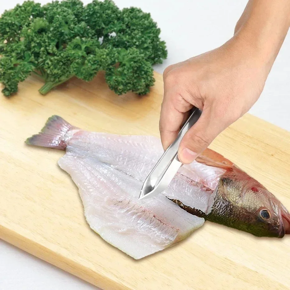 Fish Scales Scraper Stainles Fast cleaner Remove skin brush Cleaning Scraper Peeler bone scaler Tongs tweezers tool