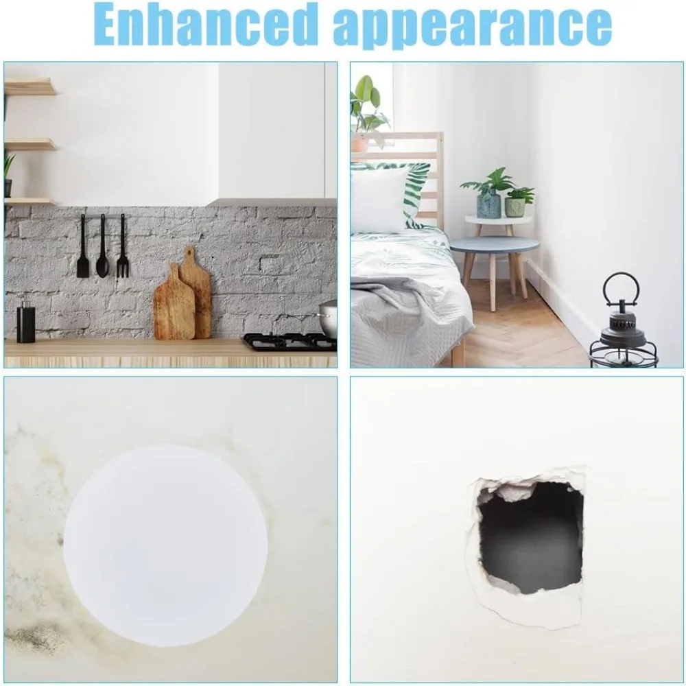 8-Pack PVC Wall Hole Cover Sheets with 60 Stickers - Dustproof and Durable