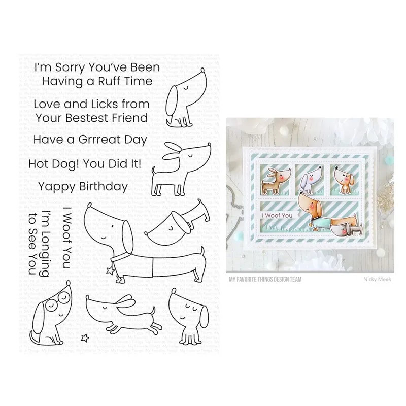 

2023 New Arrival Hot Dog Clear Stamps Cutting Dies Scrapbooking for Paper Making Embossing Frames Card Set
