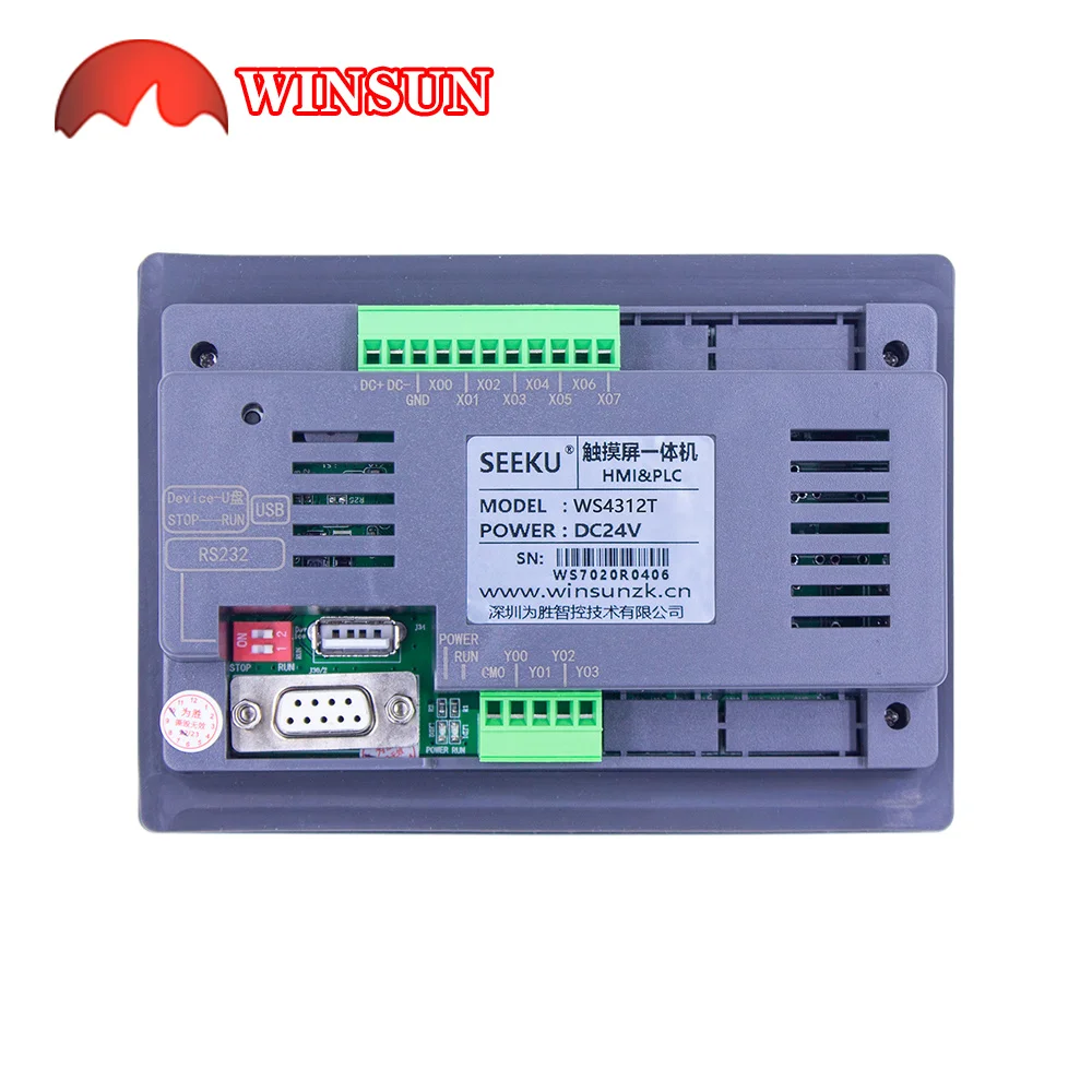 FX3U-12R T α׷  RTU Ʈѷ  г , 8 in 4 out HMI DC24V PLC plc hmi in 1 , 4.3 ġ ġ ũ