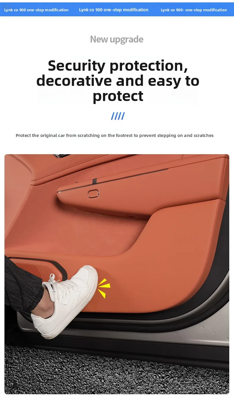 For Lynk & Co 900 2025 2026 4Pcs/Set Car Door Anti Kick Pad Leather Door Edge Protective Mat Anti-scratch Cushion Accessories detail image 2