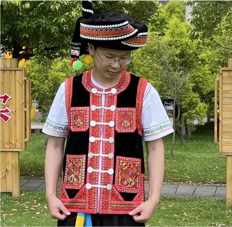 

Одежда этнических меньшинств Юньнань, мужской жилет для взрослых